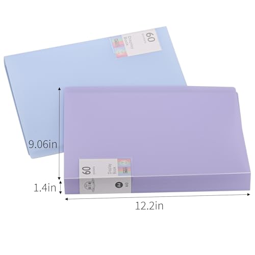 2Pcs Binder with Plastic Sleeves，A4 Art Portfolio Display 120 Pages, Portfolio Folder for Certificate Binder Organizer