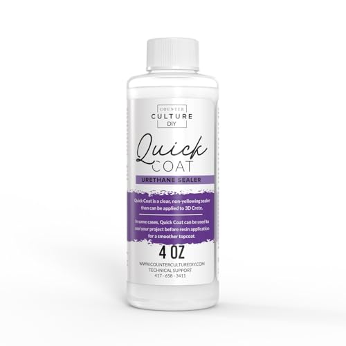 Counter Culture DIY Clear Quick Coat Sealer for Resin Art, 4 oz Bottle Epoxy Supplies for Coating & Casting, Tumblers, Keychains, Jewelry, Outdoor Sign Waterproofing, No VOC (4 oz) - size: 4 oz