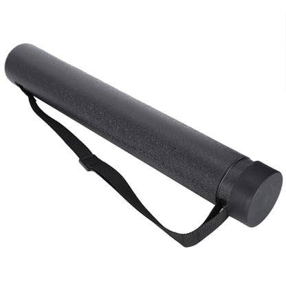 Telescopic Drawing Tube Expandable Painting Tube Retractable Art 34.4 Inches PE Plastic Storage Case with Flip Cover for Posters Maps Documents Blueprints (Black) - color: Black