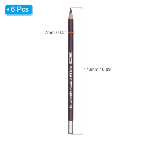 PATIKIL Watercolor Pencil, 6Pcs Water Soluble Pencils for Blending, Coloring, Sketch Drawing, Painting, Purple Red - color: Purple Red