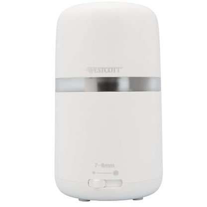 Westcott Two-in-One Fully Automatic Battery and Electric Pencil Sharpener for Regular, Graphite, and Drawing Pencils - Adjustable Tip Size - for Office and School Use - Includes AC Adapter - White