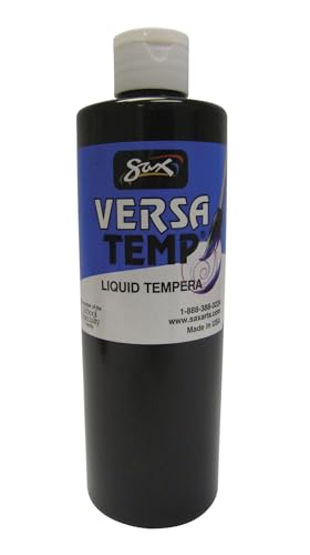Sax Versatemp Heavy-Bodied Tempera Paint, Black, 1 Pint - 1440686 - size: 1 Count (Pack of 1)