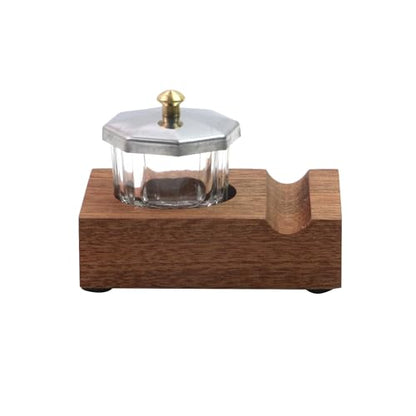 Crapyt Ink Well for Dip Pen Calligraphy Holder Dip Pen Holder Wood Desktop Pen Holder Calligraphy Oblique Nib Holder 2.83"×2.01"×0.79" Pen Rest