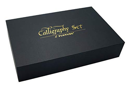 Calligraphy Pen Set – Includes Wooden Dip Pen, Antique Brass Holder, 11 Nibs, 7 Colors Ink Bottles and Beginner's Manual - color: 7 colors