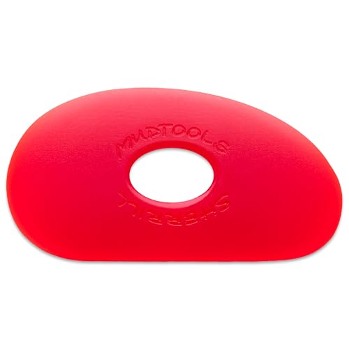 Mudtools Pottery Ribs – Shape 0 Polymer Rib (Red Very Soft), Small Kidney-Shaped Clay Shaping Tool for Clay & Ceramics (R0) - color: Red