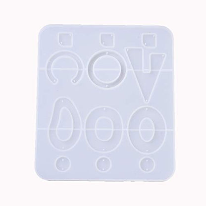 Craftdady 5pcs Earring Pendant Silicone Mold 8 Shapes Geometric Round Oval Epoxy Resin Casting Mold for DIY Resin Jewelry Dangle Earring Keychain Making - color: Transaprent, Geometric-a