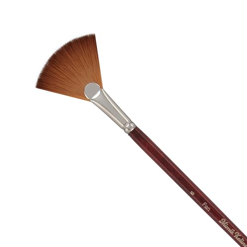 Creative Mark Mimik Kolinsky Watercolor Brush - # 6 Fan - Long Handle Synthetic Paint Brush - Handmade in Germany - Synthetic Sable Paint Brushes for Professional Artists - Animal-Friendly - size: 6