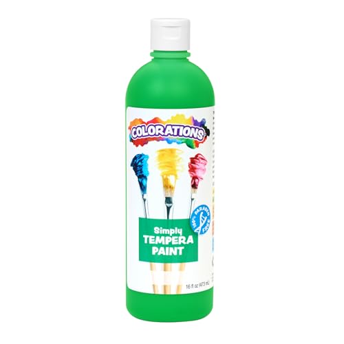 Colorations Paraben-Free Tempera Paint for Kids - Green, 16 Ounce Bottle, Non-Toxic and Made in The USA - color: Green