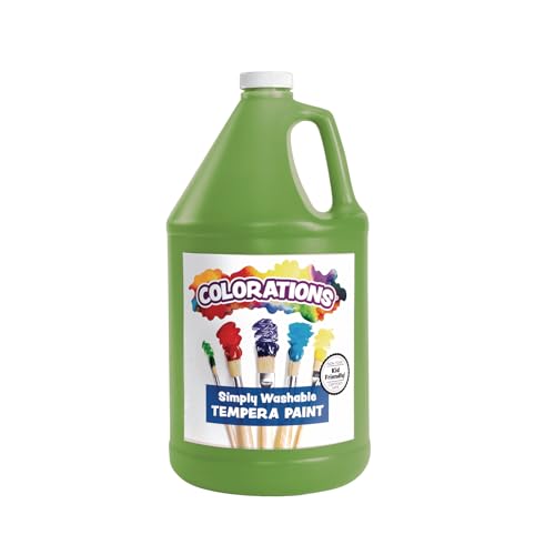 Colorations Paraben-Free Washable Tempera Paint for Kids - 1 Gallon Value Size, Vibrant Green. Non-Toxic and Made in the USA, Classroom Must Haves, Bulk Arts and Crafts Supplies - color: Apple Green