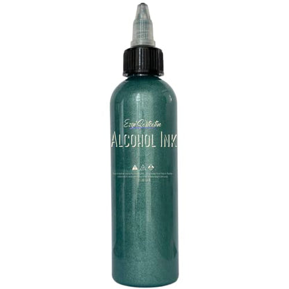 Premium Alcohol Ink|Metallic or Glitter Vibrant|High Saturated Unique Colors|4oz|for Tumblers,Coasters,Resin Dye,Alcohol Ink Paper,Yupo,Resin Petri Dish|by Ezgi Sertcetin (Metallic Emerald Green) - color: Metallic Emerald Green
