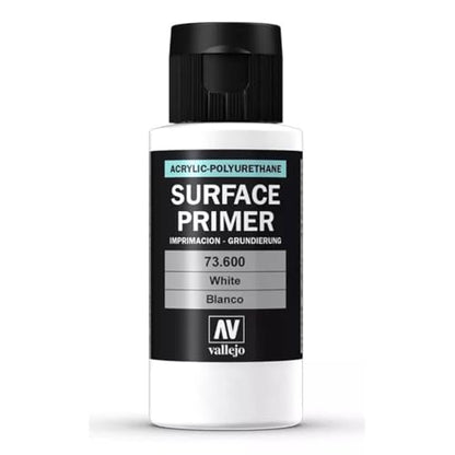 Vallejo - Surface Primer Color | White Acrylic Primer 60 ml (2.02 fl.oz.) | Matte Finish and Fast Drying | Perfect for Airbrushing and Great Adhesion to Figurines and Scale Models - style: White Primer 60 ml. (2.02 fl.oz.)