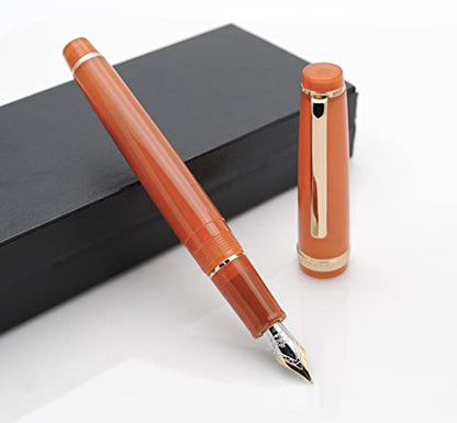 JINHAO 82 Fountain Pen with Gold Clip (F Nib 0.5mm, Transparent Brown) - color: Transparent Brown