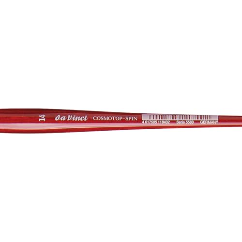 da Vinci Watercolor Series 5580 CosmoTop Spin Paint Brush, Round Synthetic with Red Handle, Size 14 (5580-14) - size: Size 14, style: Round