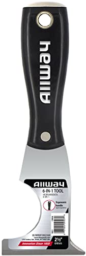 ALLWAY NXG1 Ergonomic Grip 6-in-1 Painter's Multi Tool with Hammer End | Ergonomic Grip, Built-in Hammer End, Roller Scraper, Can Opener, Scraper, Chisel, Crack Opener - style: 6-in-1 Ergonomic