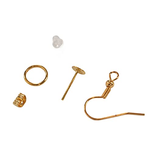 PinzqTrading Polymer Clay Earring Kit with 36 Stainless Steel Shape Cutters, 40 Round Cutters, 60 Earring Findings, DIY Jewelry Making Set for Beginners and Crafters