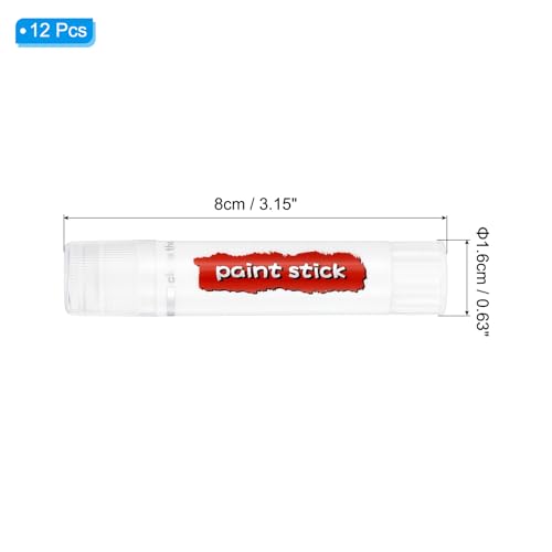 PATIKIL Tempera Paint Sticks, 12 Pcs Solid Tempera Paints Sticks Washable Bulk Markers Pen Quick Drying for Artists Beginners Art Supplies, White - color: White