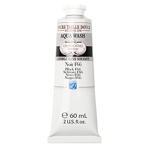 Charbonnel Lefranc & Bourgeois Aqua Wash – Wasserabwaschbare Kupferdruckfarben, 60 ml Tube – Black F66 Schwarz F66, 332407 - color: Black F66, size: 2 fl oz