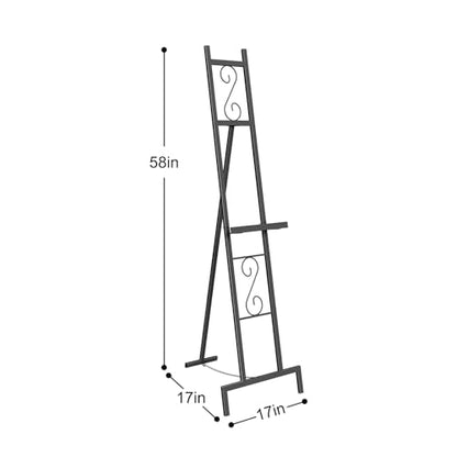 OUSHENG 2 Pack Easel Stand for Sign, Large Wedding Welcome Mirror Holder, Adjustable Free Standing Painting Rack with Chain Support for Display Poster Picture Frame Art, 17" x 17" x 58", Black