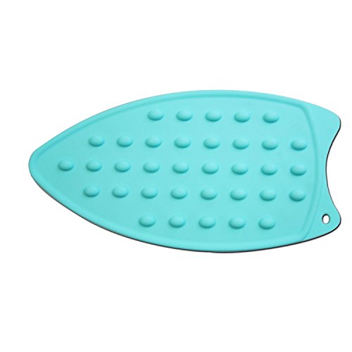 LeLehome Silicone Anti-Slip Iron Rest Pad for Ironing Board Hot Heat Resistant Steam Compact Mat, Home Kitchen Mat Blue Green, Teal - color: Teal