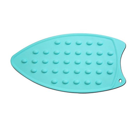 LeLehome Silicone Anti-Slip Iron Rest Pad for Ironing Board Hot Heat Resistant Steam Compact Mat, Home Kitchen Mat Blue Green, Teal - color: Teal