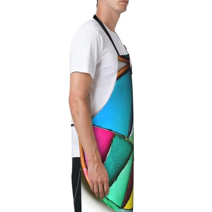 Round watercolor painting Heavy Duty Waterproof Apron with Pockets for AdultsResistant Grilling, Gardening, Painting - color: Round Palette