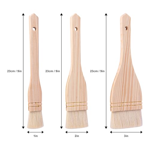 15 PCS 1/2 / 3 Inches Flat Hake Brushes, Hake Brush with Wood Handle, Sheep Hair Hake Paint Brushes for Watercolor, Pottery, Painting Arts, Crafts - size: 15 PCS