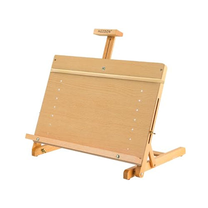 MEEDEN Large Drawing Board Easel, Solid Beech Wooden Tabletop H-Frame Adjustable Easel Artist Drawing & Sketching Board for Artists, Teens & Painters, Holds Canvas up to 23" high