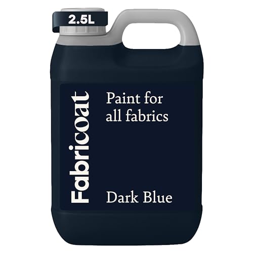 Fabricoat Dark Blue Fabric Upholstery Paint & Dye | 2500ml / 85 fl oz | Restore or Change Color of Couches Chairs Upholstery Car Interiors Clothing - Soft Flexible Finish - color: Dark Blue, size: 2500 ml