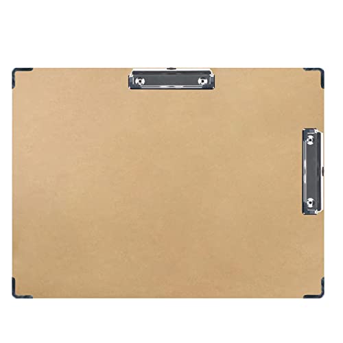Acocony Drawing Board 18 x 24 Double Clip with Hardware Corner Guard Drawing Boards for Artists Hardboard Art Clipboard Low Profile Clip MDF Pack of 1 - size: With Coner Guard