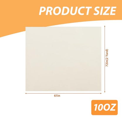 Cotton Canvas Fabric | Natural Cotton Duck Canvas Fabric for Painting, Sewing, Bags Making, Arts & Crafts (10oz, 2 Yard) - color: 10oz, size: 2 Yard