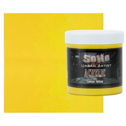 Soho Urban Artist Heavy Body Acrylic Paint - 500 ml Jar - Lemon Yellow - Thick, Rich Color, Excellent Coverage, Professional Quality - Artists Acrylic Paint - color: Lemon Yellow, size: 16.91 Fl Oz (Pack of 1)