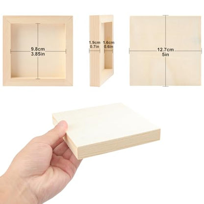26 Pack 5 x 5 Inch Wood Panels, 5 inch Square Wooden Canvas Boards for Crafts, Painting, and DIY Art Projects - size: 26 Pack 5 x 5 Inch