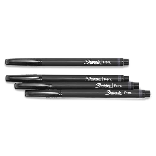 SHARPIE Felt Tip Pens, Fine Point (0.4Mm) Felt Tip Markers, Journaling Pens, Art Markers, Drawing Markers, Black, 4 Count - size: 4 Count (Pack of 1)