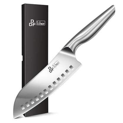DDF iohEF Kitchen Knife, Chef's Knife In Japanese Stainless Steel Professional Santoku Cooking Knife, 7 Inch Non-slip Ultra Sharp Knife with Ergonomic Handle - color: Santoku Knife