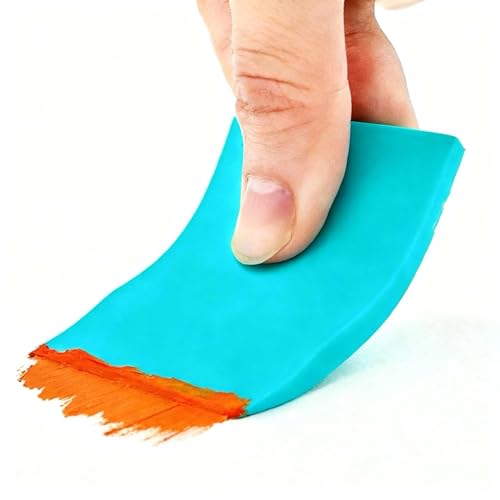 4PCS Mini Screen Printing Squeegee, Rubber Blade Chalk Paste Ink Scraper for Mesh-Back Stencils, DIY Wood/Ceramic/Fabric Craft, Reusable Craft Squeegee Kit (4)