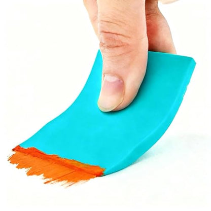4PCS Mini Screen Printing Squeegee, Rubber Blade Chalk Paste Ink Scraper for Mesh-Back Stencils, DIY Wood/Ceramic/Fabric Craft, Reusable Craft Squeegee Kit (4)