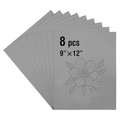 Falling in Art 9 * 12 Linoleum Carving Blocks, 8 Pack Soft Stamp Rubber Blocks for Crafts and Artists Printmaking, Gray,1/8" Thick - color: Gray, size: 9'' x 12'' 8 Pack