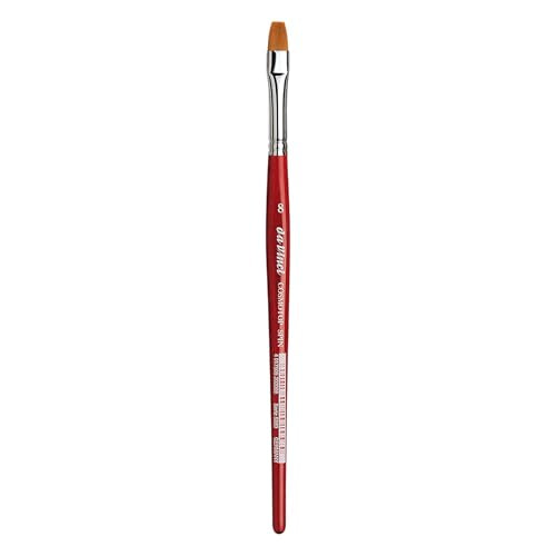 da Vinci Watercolor Series 5880 CosmoTop Spin Paint Brush, Flat Synthetic with Red Handle, Size 8 (5880-08) - size: Size 8, style: Flat