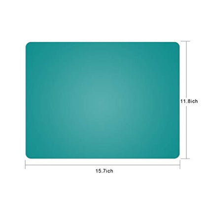 Silicone Placemats, Food-Grade Non-Slip Waterproof, Dining, Stain Resistant, Countertop Protector, Kitchen Counter Mat, Heat Resistant, Baking mat Dishwasher Safe (15.7x11.8Inch-4pack, Green) - color: Green, size: 15.7x11.8Inch-4pack