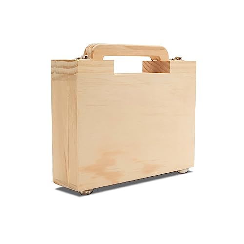 Unfinished Wood Mini Suitcase 5-3/4 x 8 inch, Pack of 1 Cigar Boxes Empty Wooden Boxes for Crafts, Travel, and Storage, by Woodpeckers - size: 5-3/4"