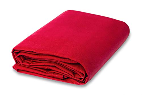 CCS Cotton Canvas Fabric (10oz) – Heavy Duty Duck Cloth for Apparel, Bags, Upholstery, Crafts & Decor – Reusable & Washable Cotton Canvas Bolt (5-Yard, Red) - color: Red