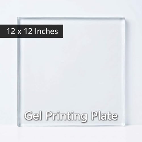 QWORK 12" x 12" Gel Printing Plate for Monoprinting, Reusable Plate for Printmaking, Card Making, Scrapbooking, Journaling, Fabric & Paper Crafts