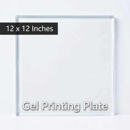 QWORK 12" x 12" Gel Printing Plate for Monoprinting, Reusable Plate for Printmaking, Card Making, Scrapbooking, Journaling, Fabric & Paper Crafts