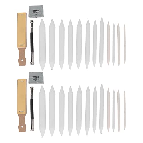 2 Sets Blending Stumps and Tortillions Set, Blending Stumps Tortillions Paper Art Blenders for Student Artist Charcoal Sketch Drawing Tools Drawing Art Kneaded Eraser for Student