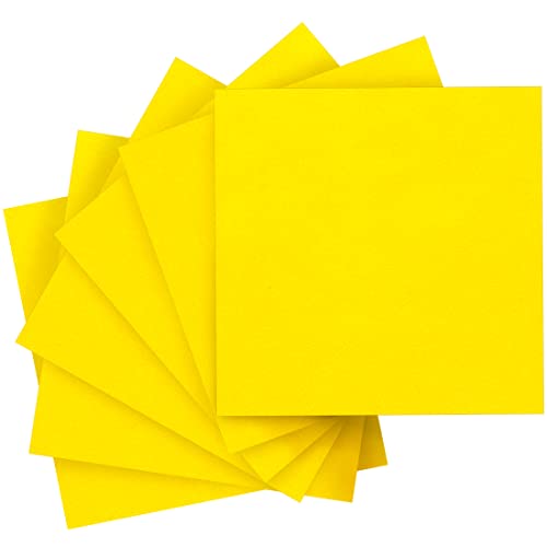 IOOLEEM Yellow Felt Sheets, 108pcs 4"x4" (10 cm x 10 cm), Pre-Cut Felt Sheet for Crafts, Craft Felt Fabric Sheets, Sewing Felt Squares for Patchwork. - color: Yellow, size: Plain 4x4 inches (10x10cm)