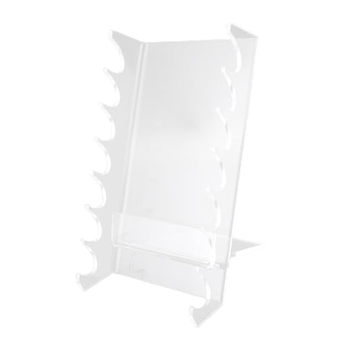 Jiawu Makeup Brush Holder, Acrylic Horizontal Slot Design Brush Drying Rack, Pen Display Stand with 2 Accessories and User Manual for Vanity Paint Desk