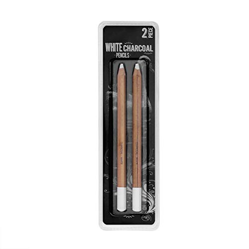 2pcs White Charcoal Pencils for Highlight,Drawing, Writing, Coloring, Gift for Artist, Hobbyist,Beginner (2pcs White) - color: 2pcs white