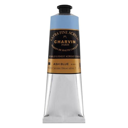 Charvin Extra Fine Professional Acrylic Paint - Ash Blue, 150ml Tube, Triple-Milled, Lightfast Pigments, Open Stock Artist Acrylic Paints in Nature-Inspired Hues - color: Ash Blue, size: 5.07 Fl Oz (Pack of 1)
