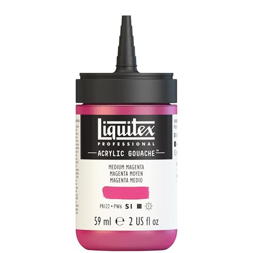 Liquitex Professional Acrylic Gouache, 2-oz (59ml) Bottle, Medium MLiquitex Professional Acrylic Gouache, enta - color: Medium Magenta