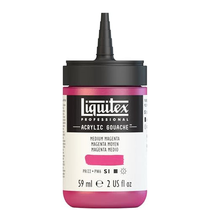 Liquitex Professional Acrylic Gouache, 2-oz (59ml) Bottle, Medium MLiquitex Professional Acrylic Gouache, enta - color: Medium Magenta